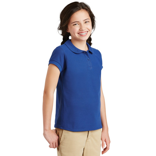 YG503 Port Authority® Girls Silk Touch™ Peter Pan Collar Polo