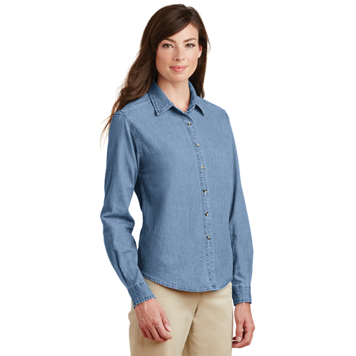 LSP10 Port & Company® - Ladies Long Sleeve Value Denim Shirt