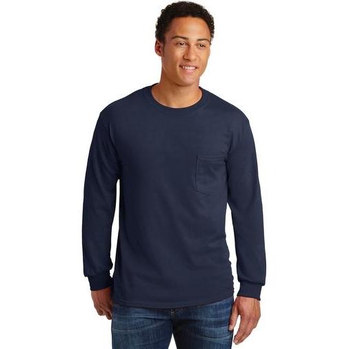 2410 Gildan® - Ultra Cotton® 100% Cotton Long Sleeve T-Shirt with Pocket