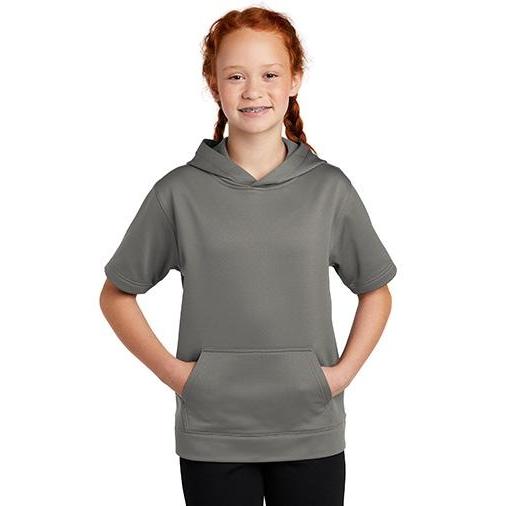 YST251 Sport-Tek ® Youth Sport-Wick ® Fleece Short Sleeve Hooded Pullover